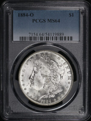 Obverse of this 1884-O Morgan Dollar PCGS MS-64