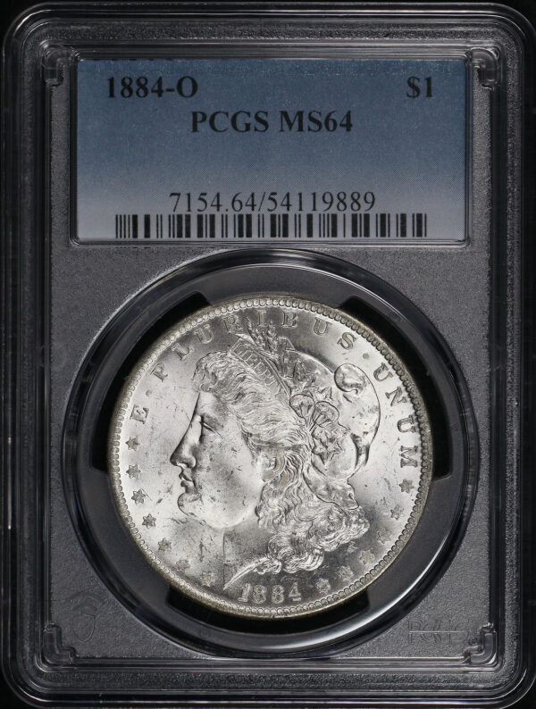 Obverse of this 1884-O Morgan Dollar PCGS MS-64
