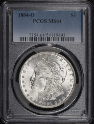 Obverse of this 1884-O Morgan Dollar PCGS MS-64