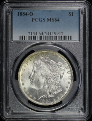 Obverse of this 1884-O Morgan Dollar PCGS MS-64