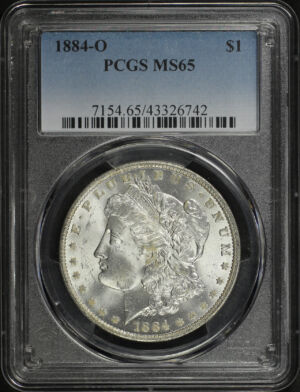 Obverse of this 1884-O Morgan Dollar PCGS MS-65
