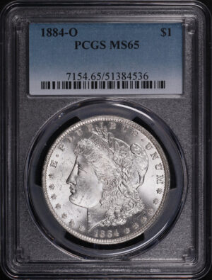 Obverse of this 1884-O Morgan Dollar PCGS MS-65