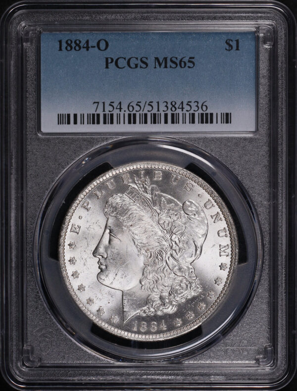 Obverse of this 1884-O Morgan Dollar PCGS MS-65