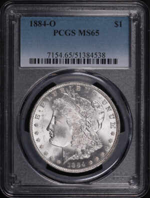 Obverse of this 1884-O Morgan Dollar PCGS MS-65