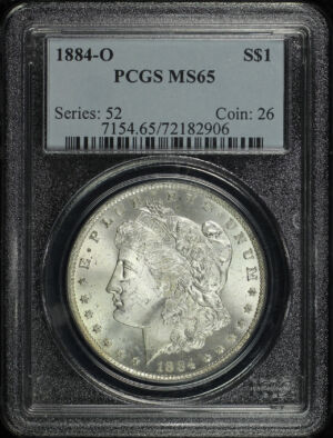 Obverse of this 1884-O Morgan Dollar PCGS MS-65