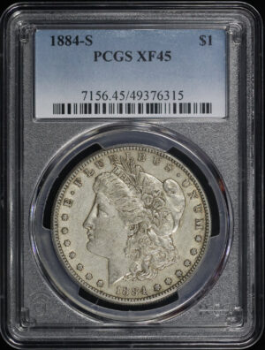 Obverse of this 1884-S Morgan Dollar PCGS XF-45