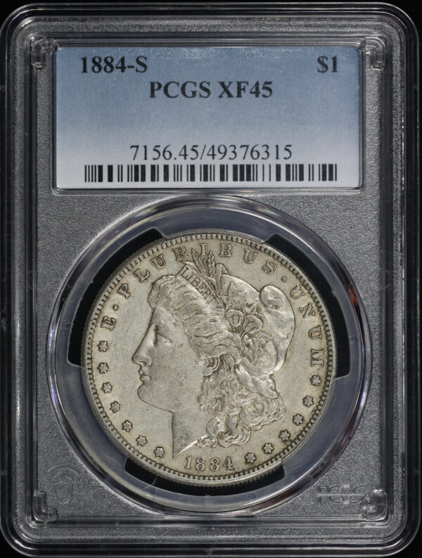 Obverse of this 1884-S Morgan Dollar PCGS XF-45