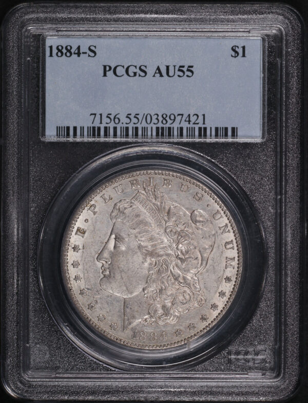 Obverse of this 1884-S Morgan Dollar PCGS AU-55