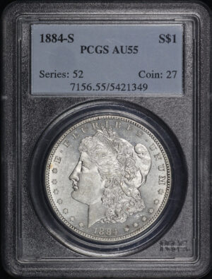 Obverse of this 1884-S Morgan Dollar PCGS AU-55