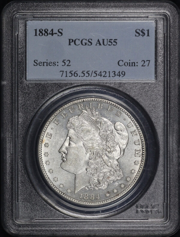 Obverse of this 1884-S Morgan Dollar PCGS AU-55