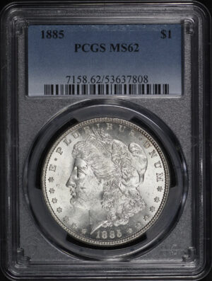Obverse of this 1885 Morgan Dollar PCGS MS-62