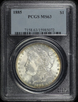 Obverse of this 1885 Morgan Dollar PCGS MS-63