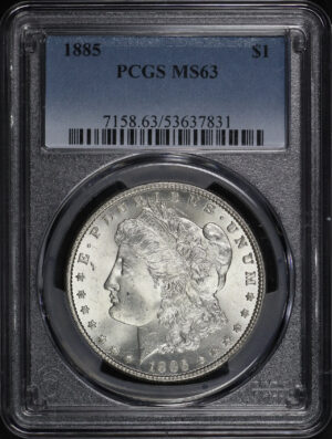 Obverse of this 1885 Morgan Dollar PCGS MS-63