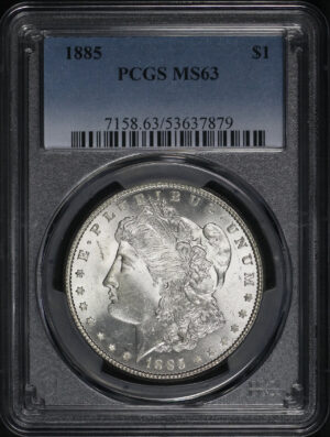 Obverse of this 1885 Morgan Dollar PCGS MS-63