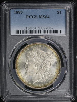 Obverse of this 1885 Morgan Dollar PCGS MS-64