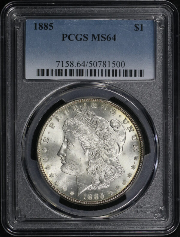 Obverse of this 1885 Morgan Dollar PCGS MS-64