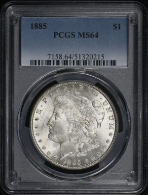 Obverse of this 1885 Morgan Dollar PCGS MS-64