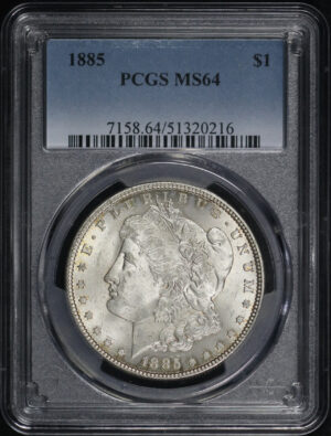 Obverse of this 1885 Morgan Dollar PCGS MS-64