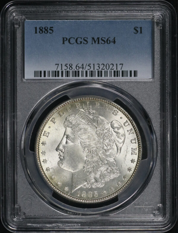 Obverse of this 1885 Morgan Dollar PCGS MS-64