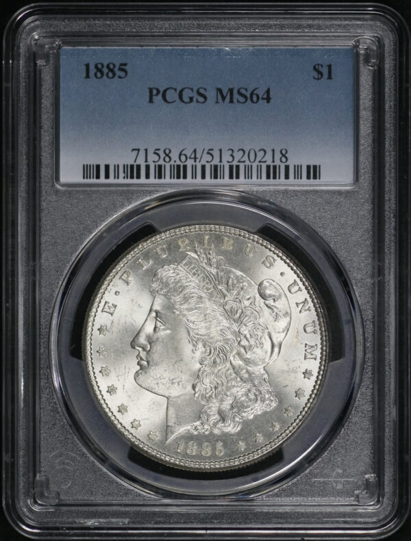 Obverse of this 1885 Morgan Dollar PCGS MS-64