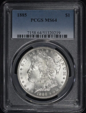 Obverse of this 1885 Morgan Dollar PCGS MS-64