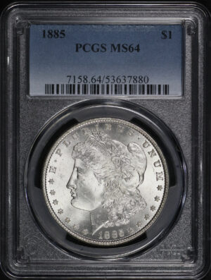Obverse of this 1885 Morgan Dollar PCGS MS-64