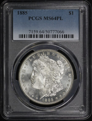 Obverse of this 1885 Morgan Dollar PCGS MS-64 PL