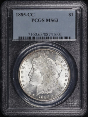 Obverse of this 1885-CC Morgan Dollar PCGS MS-63