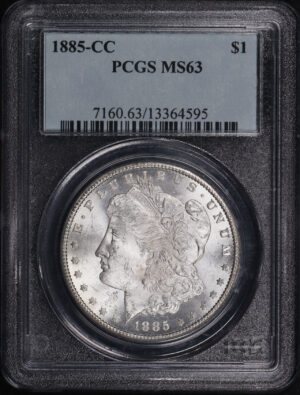 Obverse of this 1885-CC Morgan Dollar PCGS MS-63