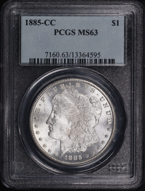Obverse of this 1885-CC Morgan Dollar PCGS MS-63