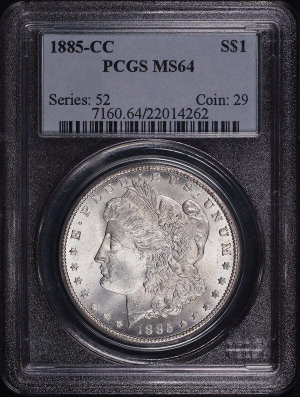 Obverse of this 1885-CC Morgan Dollar PCGS MS-64