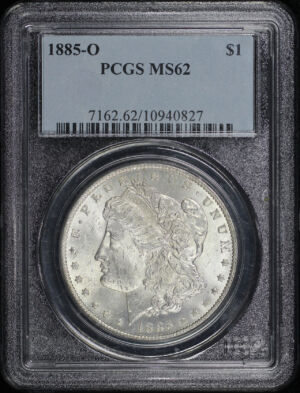 Obverse of this 1885-O Morgan Dollar PCGS MS-62