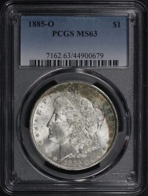 Obverse of this 1885-O Morgan Dollar PCGS MS-63