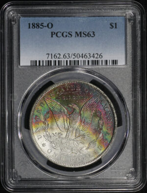 Obverse of this 1885-O Morgan Dollar PCGS MS-63