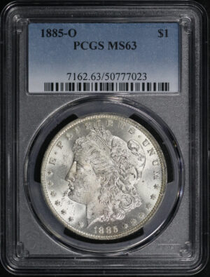 Obverse of this 1885-O Morgan Dollar PCGS MS-63