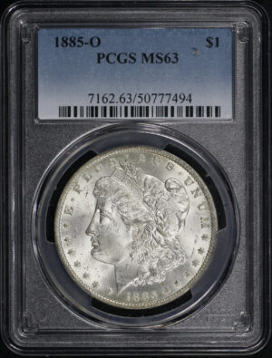 Obverse of this 1885-O Morgan Dollar PCGS MS-63