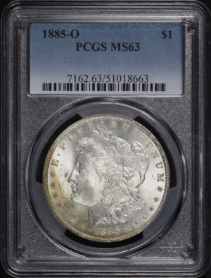 Obverse of this 1885-O Morgan Dollar PCGS MS-63