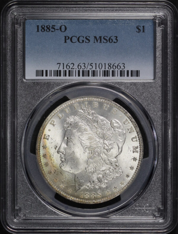 Obverse of this 1885-O Morgan Dollar PCGS MS-63