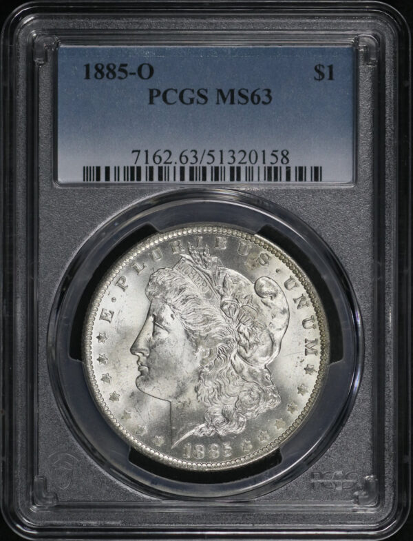 Obverse of this 1885-O Morgan Dollar PCGS MS-63