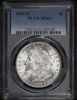 Obverse of this 1885-O Morgan Dollar PCGS MS-63