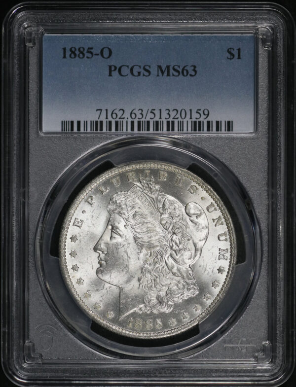 Obverse of this 1885-O Morgan Dollar PCGS MS-63