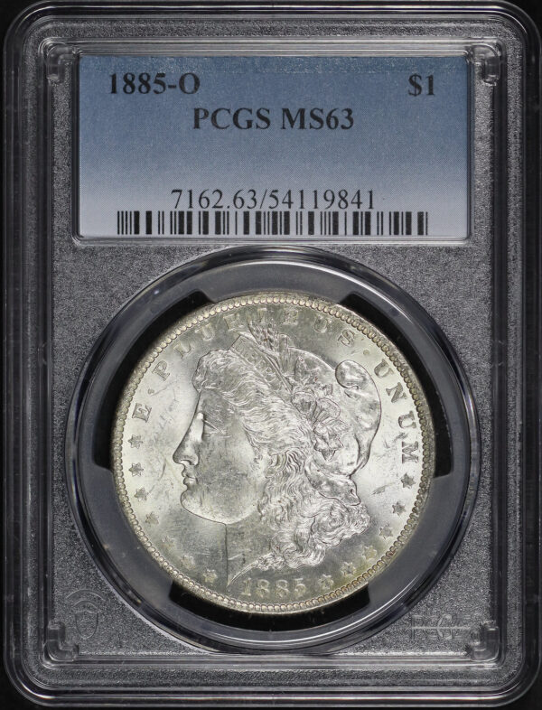 Obverse of this 1885-O Morgan Dollar PCGS MS-63