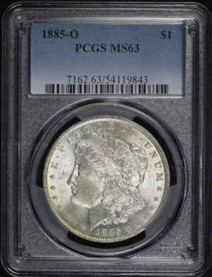 Obverse of this 1885-O Morgan Dollar PCGS MS-63