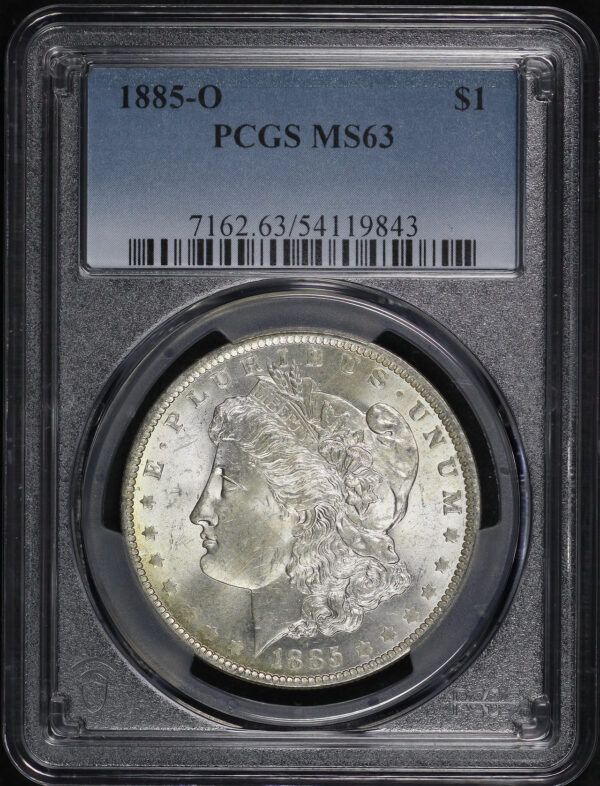 Obverse of this 1885-O Morgan Dollar PCGS MS-63
