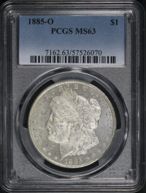 Obverse of this 1885-O Morgan Dollar PCGS MS-63