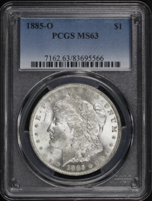 Obverse of this 1885-O Morgan Dollar PCGS MS-63