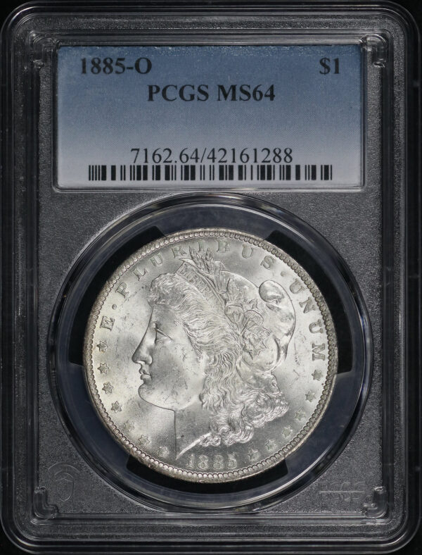 Obverse of this 1885-O Morgan Dollar PCGS MS-64