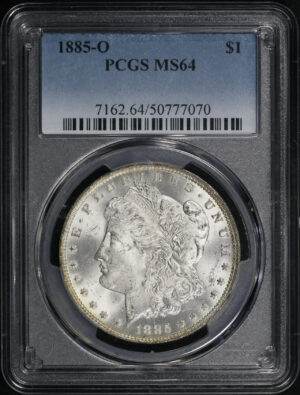 Obverse of this 1885-O Morgan Dollar PCGS MS-64