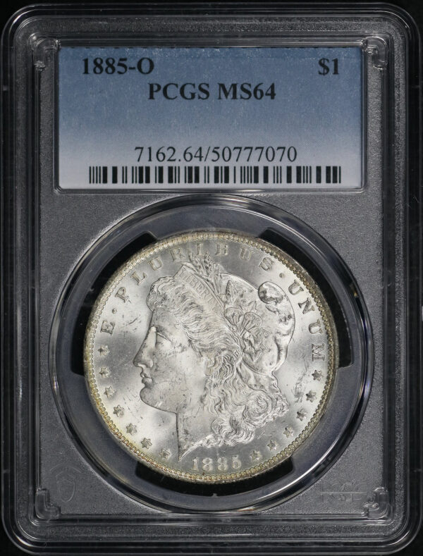 Obverse of this 1885-O Morgan Dollar PCGS MS-64