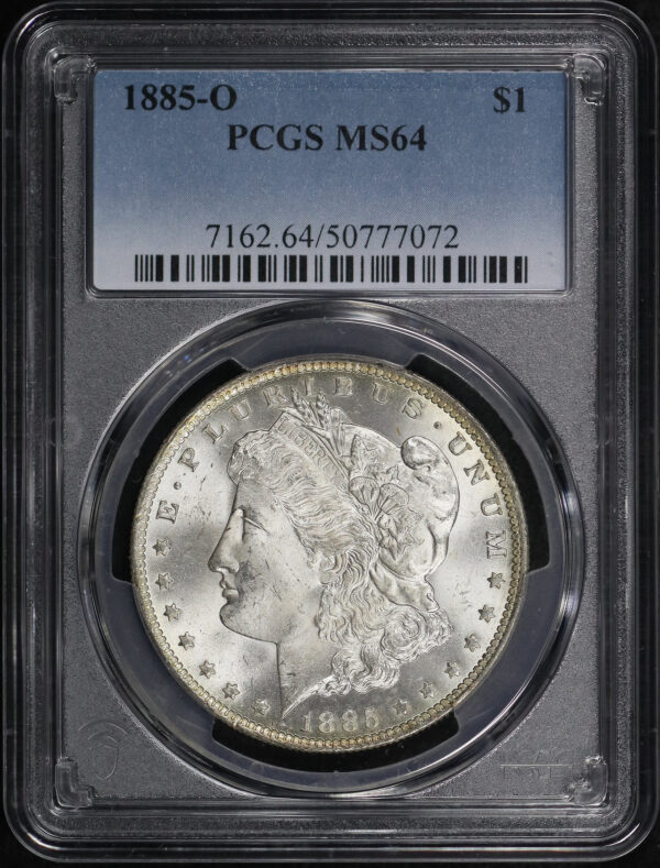 Obverse of this 1885-O Morgan Dollar PCGS MS-64
